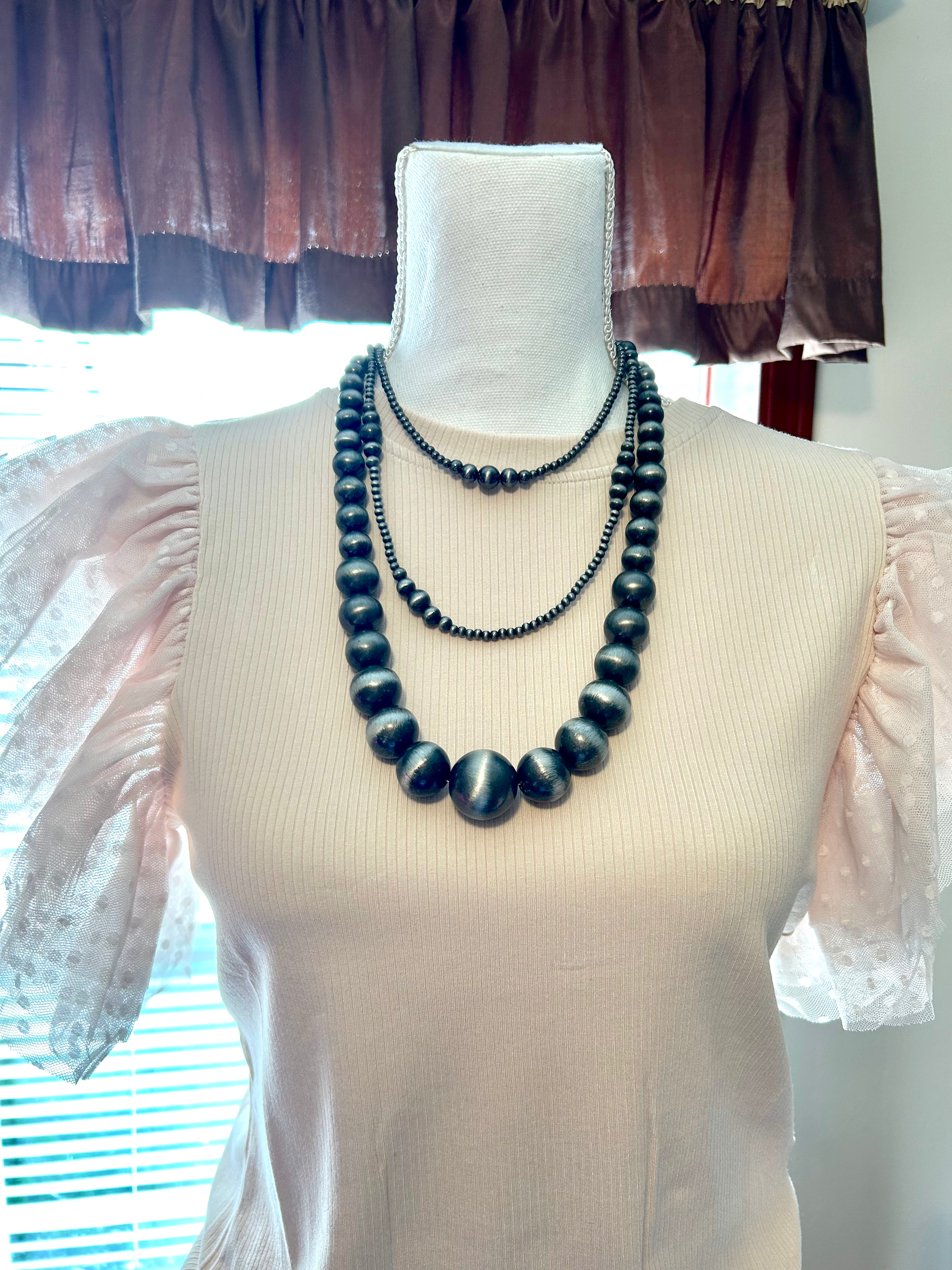 22" Multi Faux Navajo Pearl Necklace