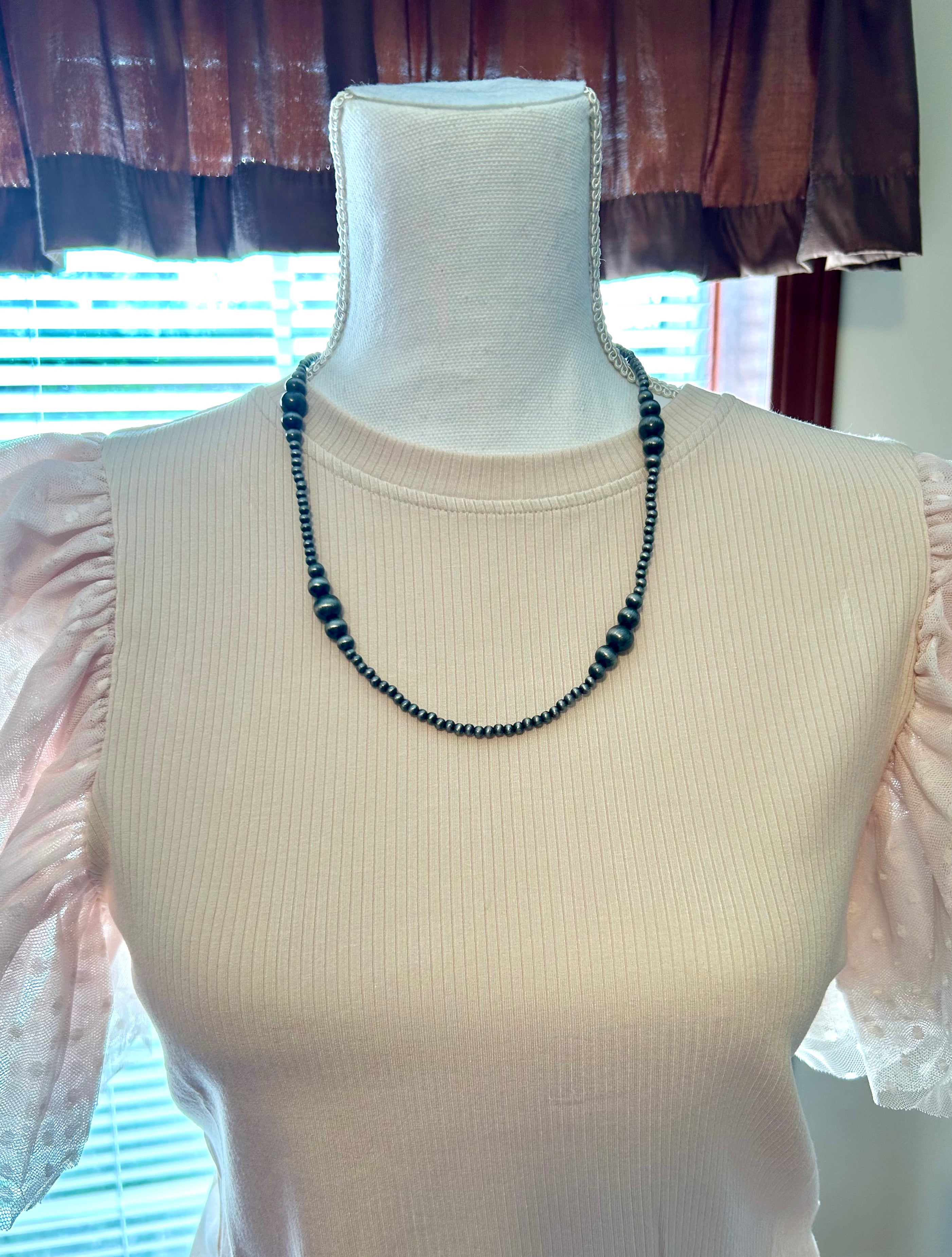 22" Multi Faux Navajo Pearl Necklace