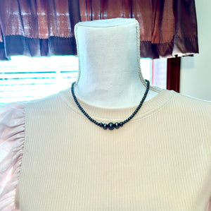 15" Faux Navajo Peal Necklace with Cluster