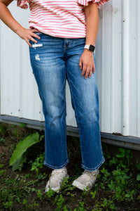 High Rise Crop Straight Jean- Lovervet