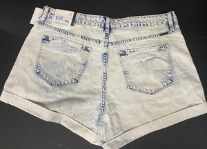 Kan Can High Rise Frayed Hem Cuffed Shorts